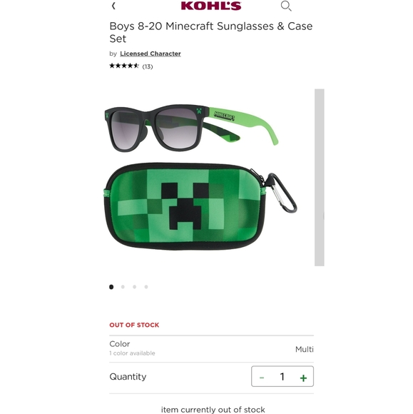 NWT Boys Minecraft Creeper 100% UV Protection Glasses & Case Set - Picture 9 of 9